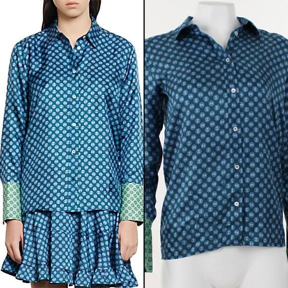Sandro Sapy Printed Silk Shirt - Picture 1 of 5